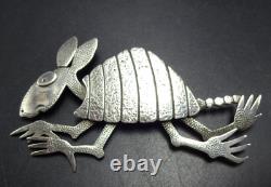 Navajo DARREL JUMBO Whimsical Sterling Silver PIN/BROOCH Armadillo Aardvark