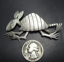 Navajo DARREL JUMBO Whimsical Sterling Silver PIN/BROOCH Armadillo Aardvark