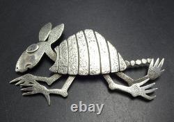 Navajo DARREL JUMBO Whimsical Sterling Silver PIN/BROOCH Armadillo Aardvark