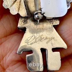 Navajo Eagle Kachina Dancer Turquoise Pendant Doris Smallcanyon Sterling Big Pin
