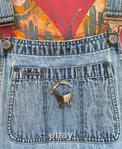 Navajo Goat Big Horn Sheep Sterling Silver Brooch Pin Signed Nora Nelson