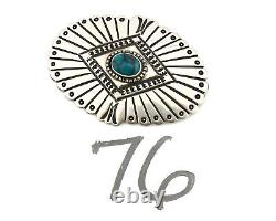 Navajo Handmade Brooch Pin. 925 Sterling Silver Turquoise Artist Reeves C. 1990