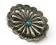 Navajo Handmade Concho Pin Sterling Silver Turquoise Vintage Artist