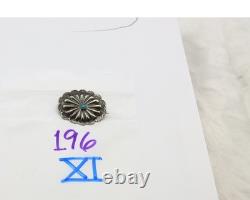 Navajo Handmade Concho Pin Sterling Silver Turquoise Vintage Artist