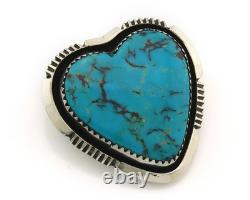 Navajo Handmade Pin Sterling Silver Turquoise Vintage Artist Signed W Denetdale