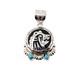 Navajo Heartline Bear Medallion Pendant With Turquoise Stones Handcrafted Jewelry