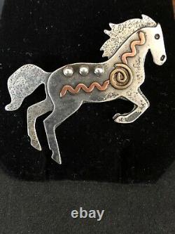 Navajo Horse Pendant Pin Sterling Silver By Artist 471