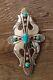 Navajo Indian Jewelry Sterling Silver Turquoise Pin/pendant By Lee Charley