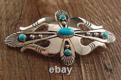 Navajo Indian Jewelry Sterling Silver Turquoise Pin/Pendant by Lee Charley