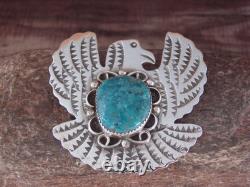Navajo Indian Sterling Silver & Turquoise Eagle Pin Pendant Cleveland