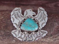 Navajo Indian Sterling Silver & Turquoise Eagle Pin Pendant Cleveland