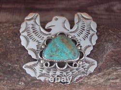 Navajo Indian Sterling Silver & Turquoise Eagle Pin Pendant Cleveland