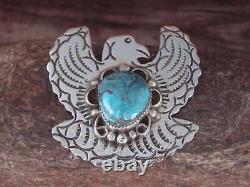 Navajo Indian Sterling Silver & Turquoise Eagle Pin Pendant Cleveland