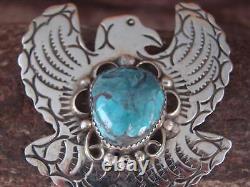 Navajo Indian Sterling Silver & Turquoise Eagle Pin Pendant Cleveland