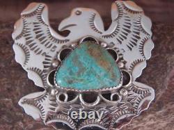 Navajo Indian Sterling Silver & Turquoise Eagle Pin Pendant Cleveland