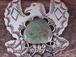 Navajo Indian Sterling Silver & Turquoise Eagle Pin Pendant Cleveland