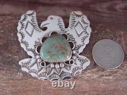 Navajo Indian Sterling Silver & Turquoise Eagle Pin Pendant Cleveland