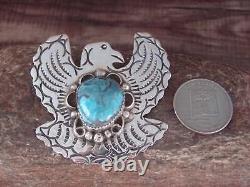 Navajo Indian Sterling Silver & Turquoise Eagle Pin Pendant Cleveland