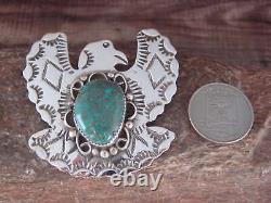 Navajo Indian Sterling Silver & Turquoise Eagle Pin Pendant Cleveland