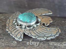 Navajo Indian Sterling Silver & Turquoise Eagle Pin Pendant Cleveland