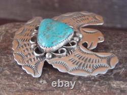 Navajo Indian Sterling Silver & Turquoise Eagle Pin Pendant Cleveland