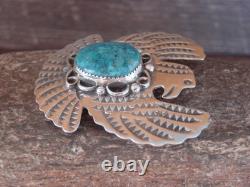 Navajo Indian Sterling Silver & Turquoise Eagle Pin Pendant Cleveland