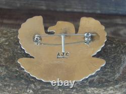 Navajo Indian Sterling Silver & Turquoise Eagle Pin Pendant Cleveland