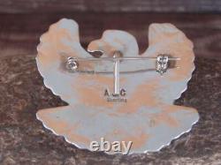 Navajo Indian Sterling Silver & Turquoise Eagle Pin Pendant Cleveland
