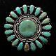Navajo Lmb Larry Moses Begay Sterling Sunburst Turquoise Brooch Pin Pendant