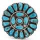 Navajo Lmb Lura Moses Begay Petit Point Turquoise Circular Brooch Pendant