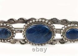 Navajo Lapis Lazuli Vintage Stamped Sterling Silver 925 Brooch Pre-Owned 2.75