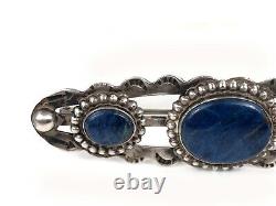 Navajo Lapis Lazuli Vintage Stamped Sterling Silver 925 Brooch Pre-Owned 2.75