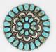 Navajo Larry Moses Begay Lmb Sterling Silver Turquoise Petit Point Pin Brooch 3