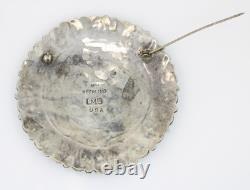 Navajo Larry Moses Begay LMB Sterling Silver Turquoise Petit Point Pin Brooch 3