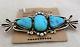Navajo Lee Charley Sterling Silver Morenci Turquoise Pin