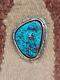 Navajo Morenci Turquoise Pin Silver Collectible Signed Native American Usa