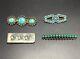 Navajo Native American Collection Sterling Turquoise Pins Money Clip & Barrette