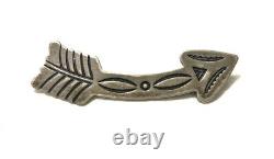 Navajo Native American Sterling Pin Brooch Curved Arrow Fred Harvey Era Old Pawn