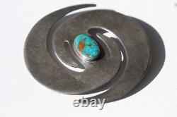 Navajo, Native American sterling silver & Turquoise unique pin, brooch jewelry
