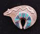 Navajo Necklace Bear Pendant And Brooch / Pin Sterling Silver Inlay 2 X 1.5