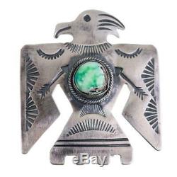 Navajo Necklace Pendant CARICO LAKE Turquoise Thunderbird Old Pawn Style