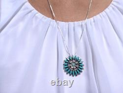 Navajo Needlepoint Pin Pendant Necklace Native Am Handmade Jewelry