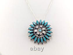 Navajo Needlepoint Pin Pendant Necklace Native Am Handmade Jewelry