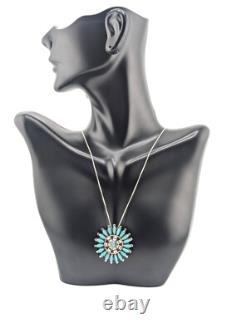 Navajo Needlepoint Pin Pendant Necklace Native Am Handmade Jewelry