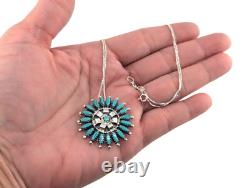 Navajo Needlepoint Pin Pendant Necklace Native Am Handmade Jewelry