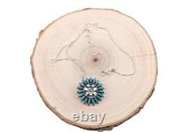 Navajo Needlepoint Pin Pendant Necklace Native Am Handmade Jewelry