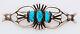 Navajo Old Style Cast Sterling Silver With Turquoise Pin