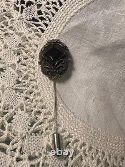 Navajo Peterson Johnson Stick Pin Sterling And Onyx