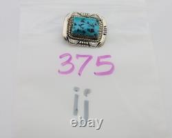 Navajo Pin 925 Silver Natural Blue Turquoise Artist Signed Hyson Craig C. 80's
