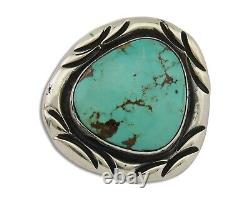 Navajo Pin 925 Silver Natural Mined Turquoise Artist Signed C Montoya C. 80's